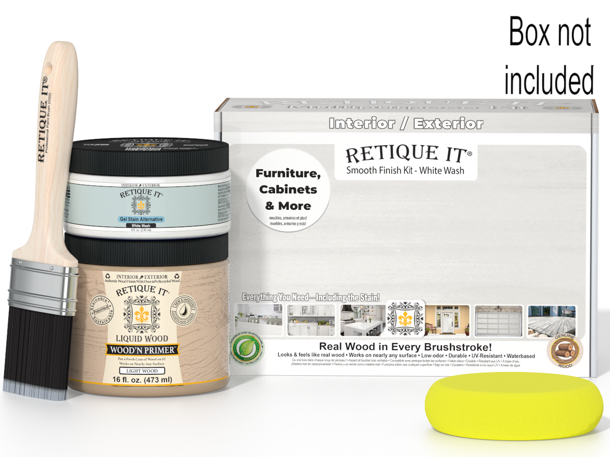 Retique It paint kit with a brush and container on a white background