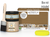 Retique It wood finish kit with can, brush, and packaging on a white background