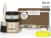 Retique It wood finish kit with a brush and sample on a white background
