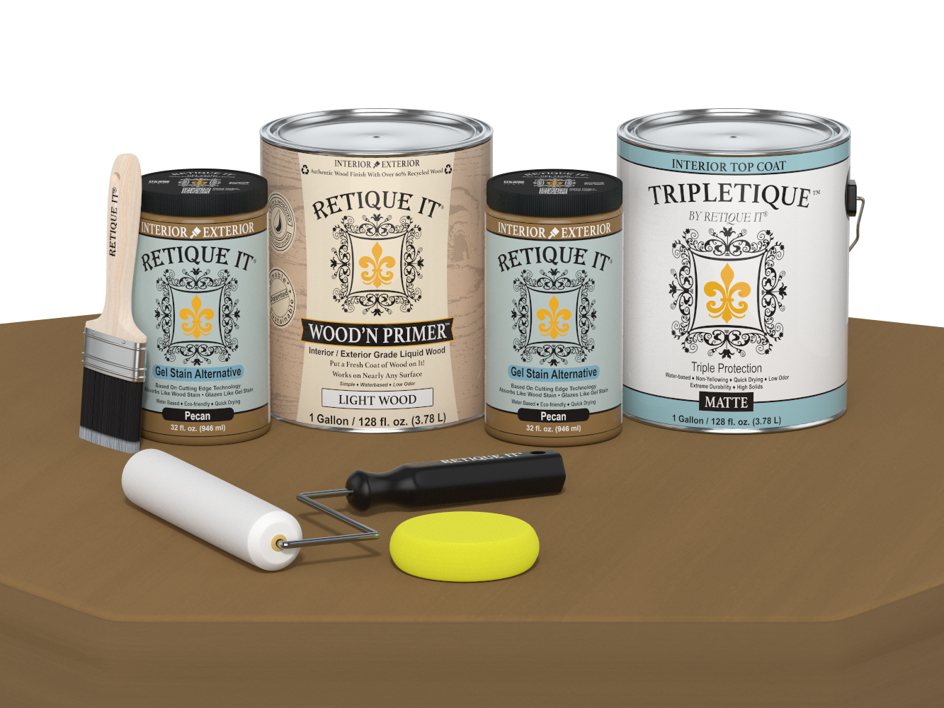 Multi-purpose Smooth Finish Kit (4x Lg) - Pecan - Interior Top Coat