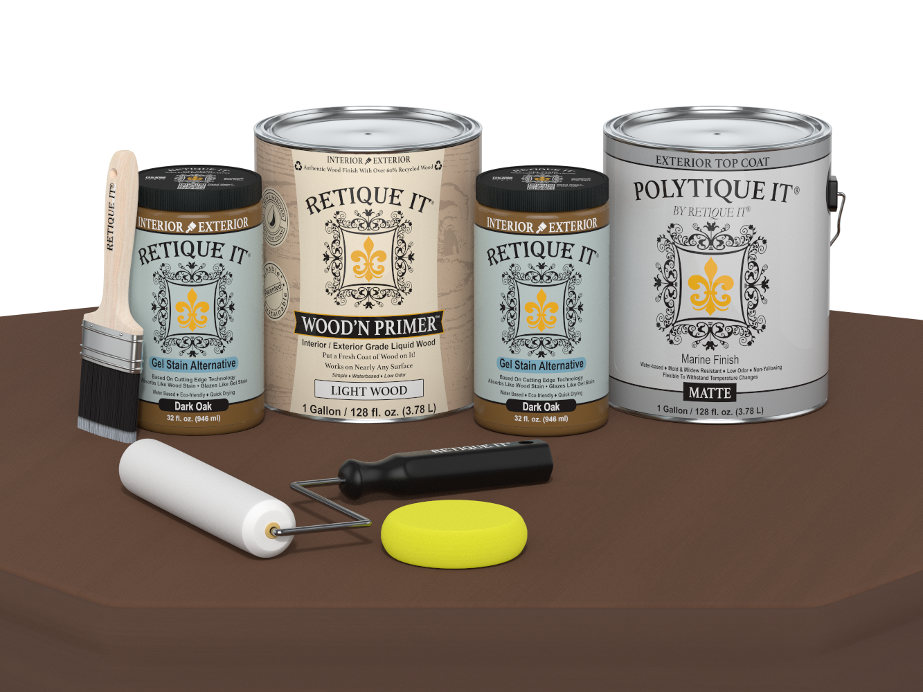 Multi-purpose Smooth Wood'n Finish Kit (4x Lg) - Dark Oak - Exterior Top Coat