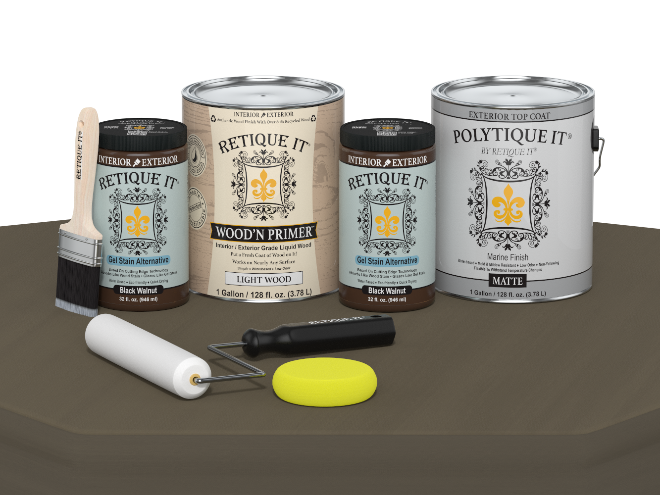 Multi-purpose Smooth Finish Kit (4x Lg) - Black Walnut - Exterior Top Coat