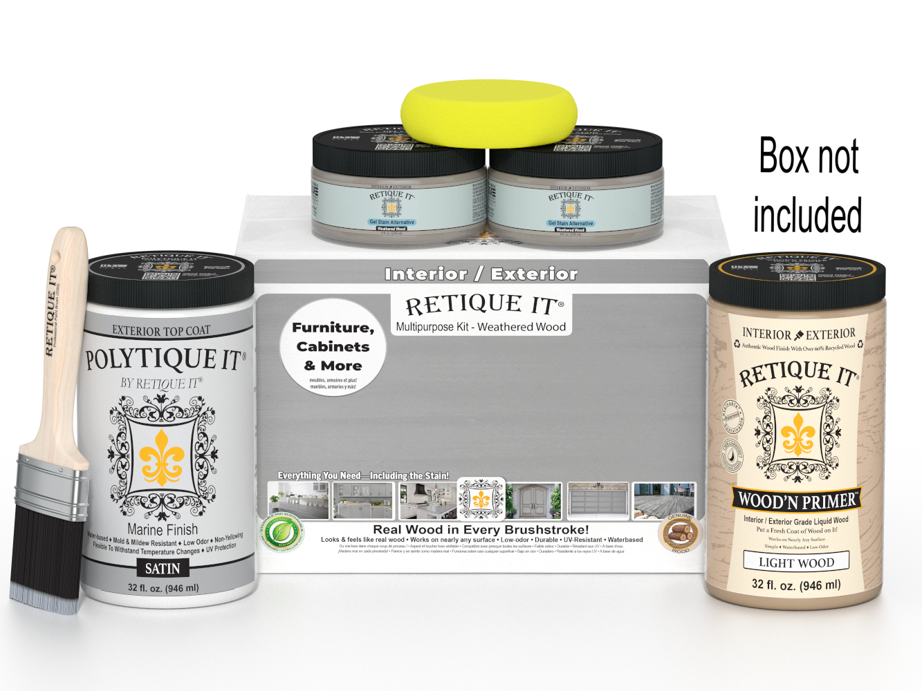 Multi-purpose Smooth Finish Kit (Large) - Weathered Wood - Exterior Top Coat