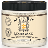 Retique It® Liquid Wood Bleached interior paint applied on wood surface, showcasing smooth finish and natural grain detail.