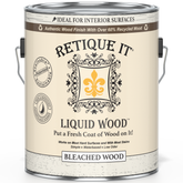 Liquid Wood Bleached interior paint by Retique It® shown on a wall, highlighting the smooth, bleached wood finish for interior decor.