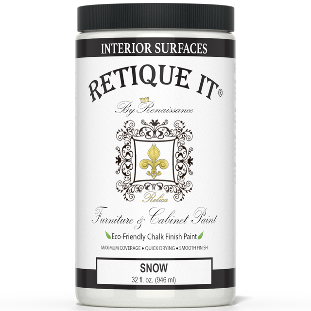 Retique It Snow Poly Kit furniture and cabinet paint set with brushes and tools for refinishing wood surfaces