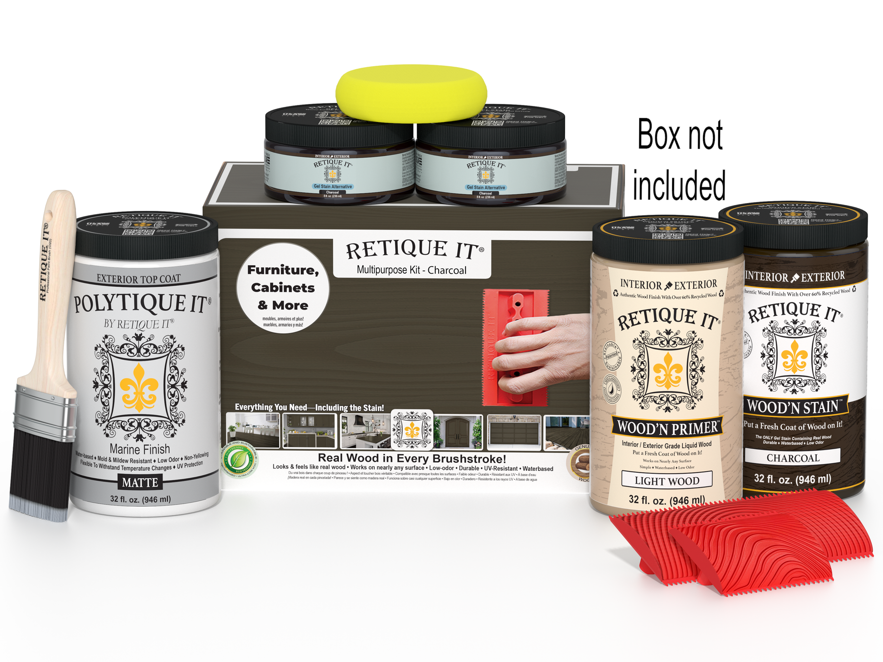 Multi-purpose Wood'n Kit (Large) - Charcoal - Exterior Top Coat