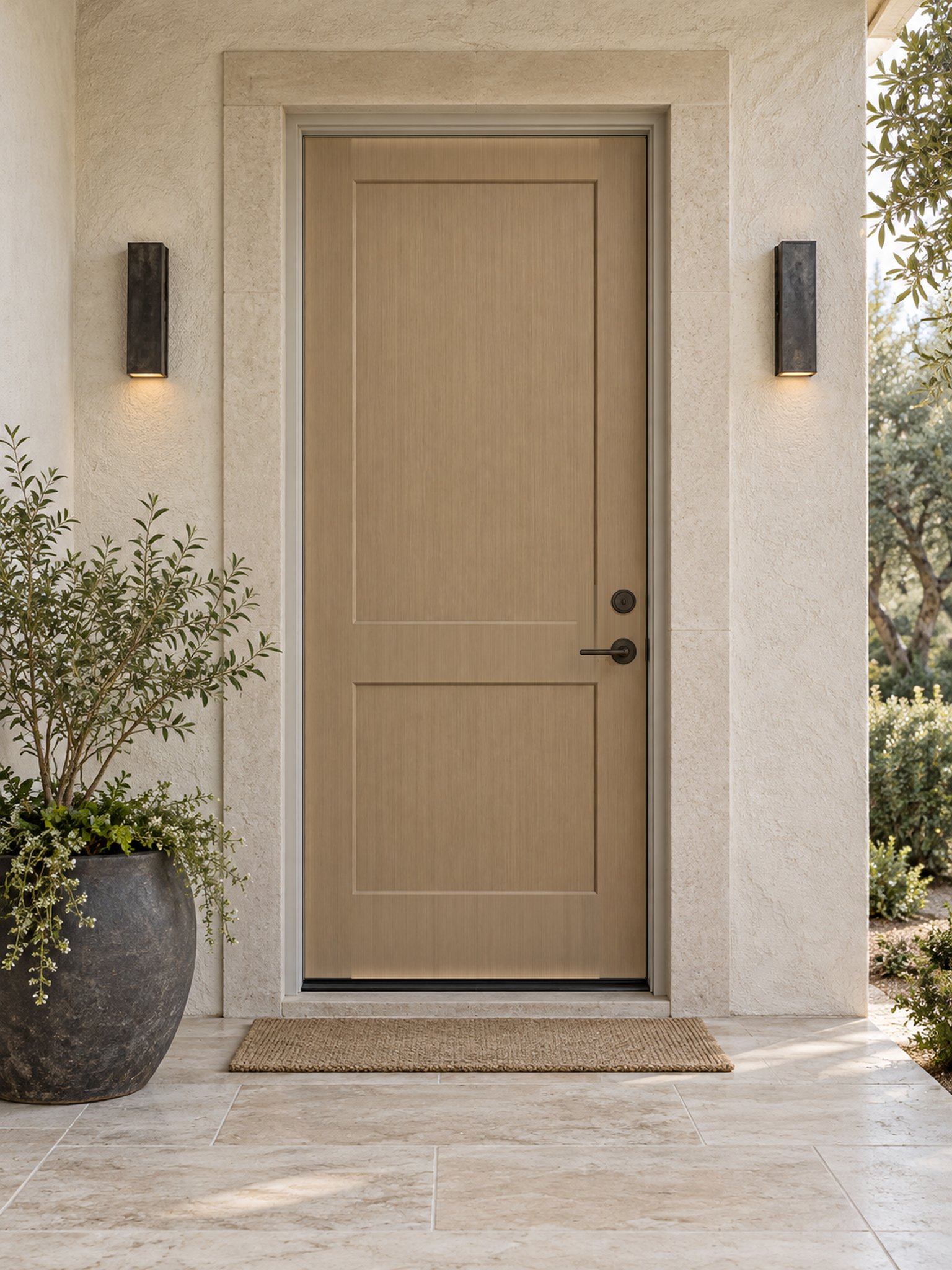 Retique It Wood'n Door Smooth Finish Kit for barn wood, featuring a sleek, smooth stained door with a natural wood appearance.