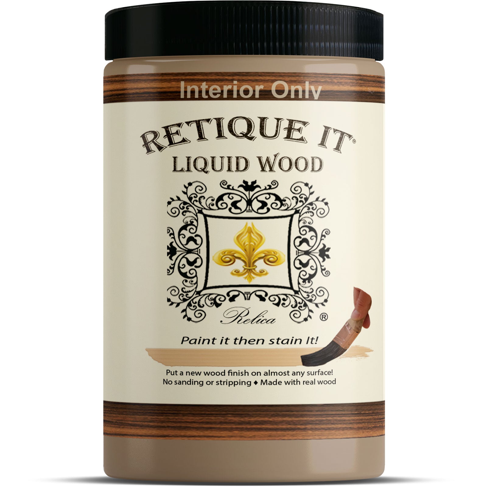 Retique It Liquid Wood - Light Wood Gallon - Paint it Then Stain it -  Stainable Wood Fiber Paint - Put a Fresh Coat of Wood on it (128oz Light  Wood)